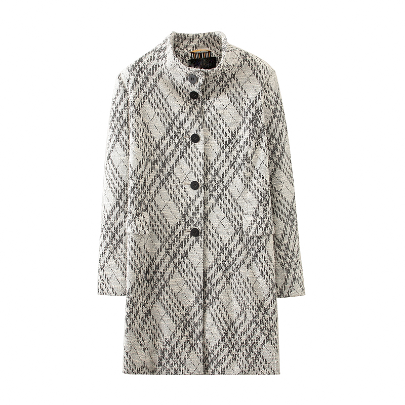 72%Polyester 28%cotton Women's Cotton/Polyester Yarn-Dyed coat