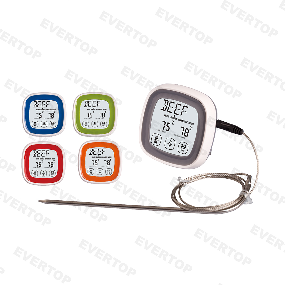 touch screen BBQ cooking thermometer with timer and backlight ET931