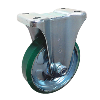 10" load 500kg heavy duty wear-resisting fixed casters with welded disc pu wheel for warehousing/stock cart/stroller