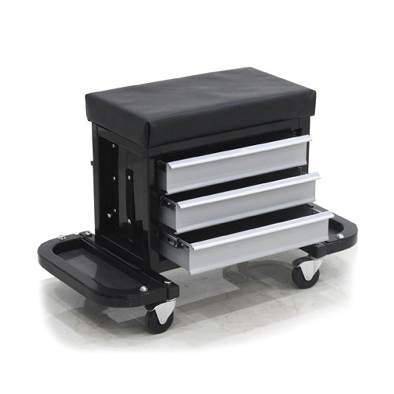 Car seat carseat Automobile repair roller seat with drawer mechanic‘s roller seat mechanic roller seat mechanic seat automotive repairing tool box post mail package online sell pneumatic adjustable seat movable carseat automotive car repairing garage tool