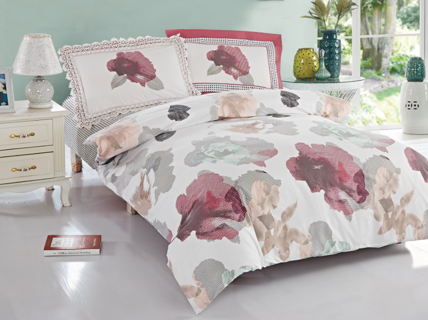 200TC polycotton colorful flower print bedding set,quilting set