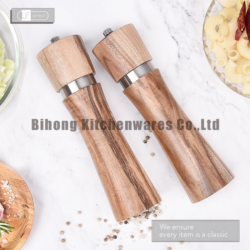 2pcs Acacia Wood Pepper/Salt Mill Set