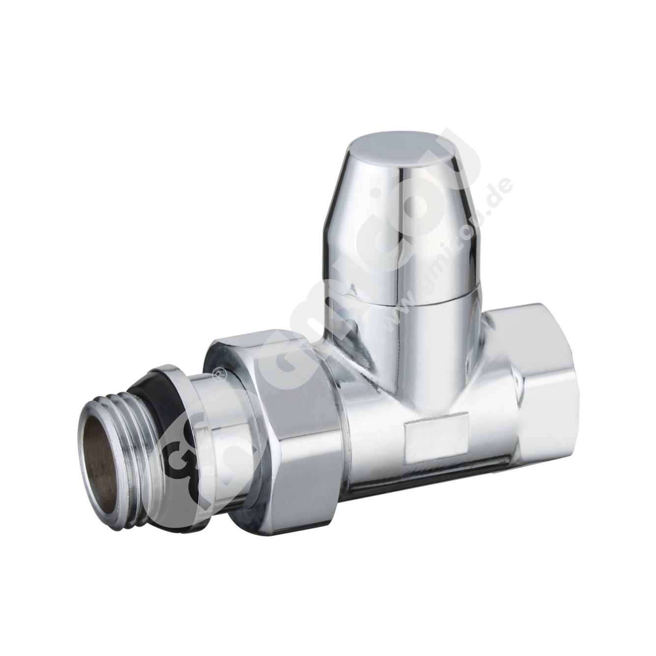 Polished straight thermostatic valve with female thread