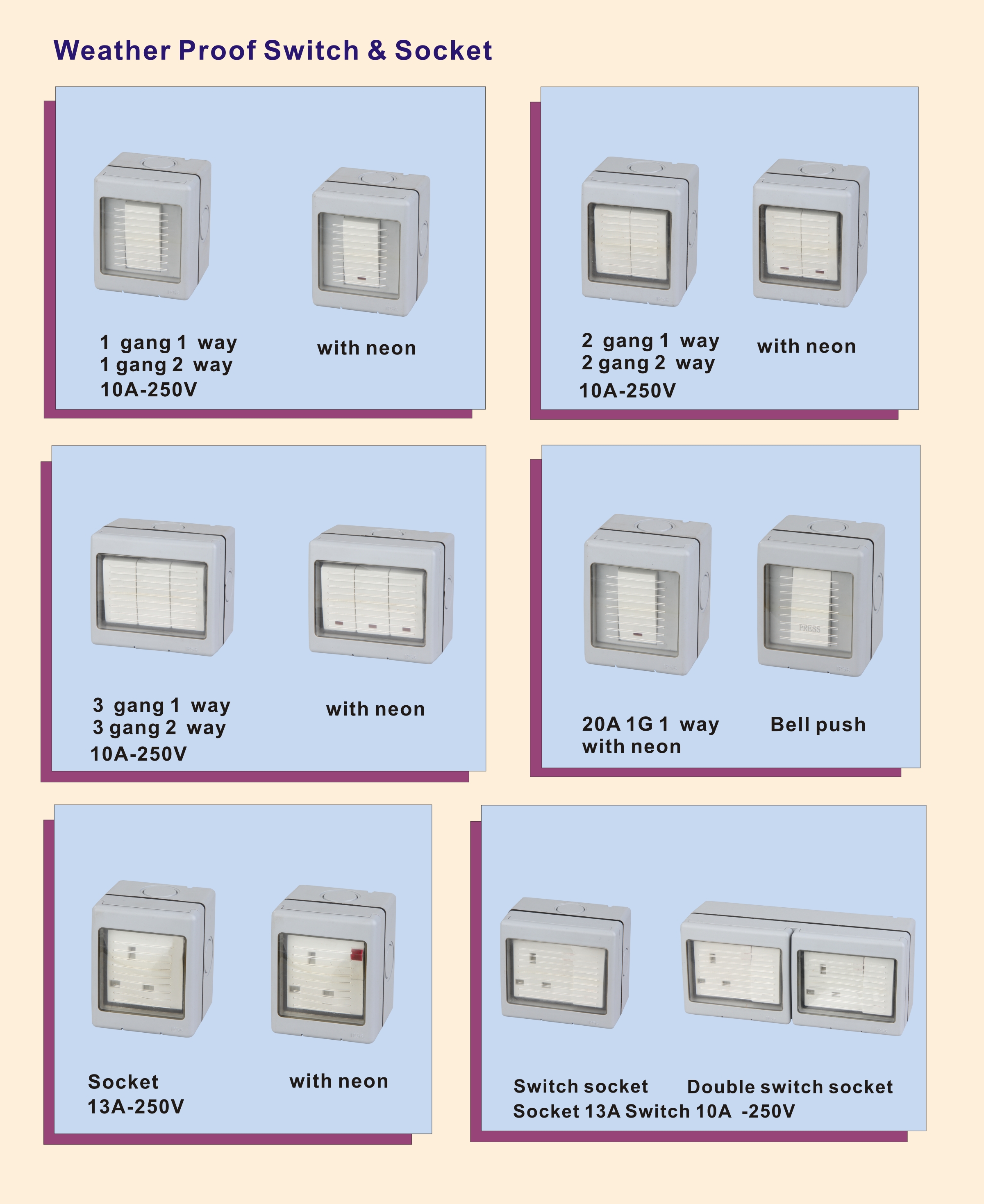 weatherproof switch socket