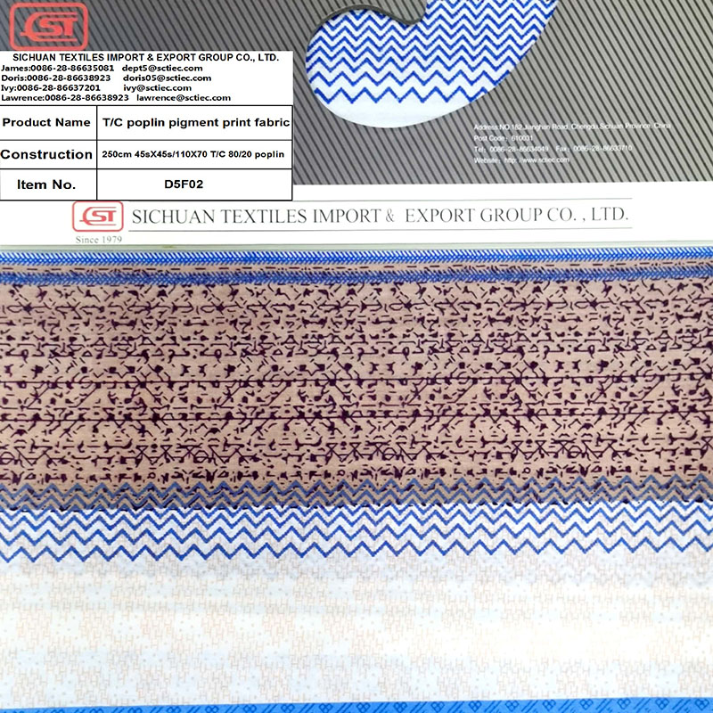 Poly/Cotton Poplin Pigment Print Fabric