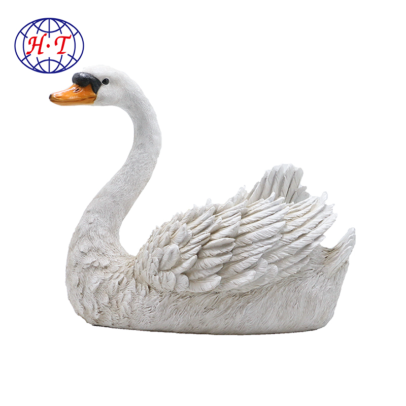 Life size animal garden decoration realistic polyresin swan