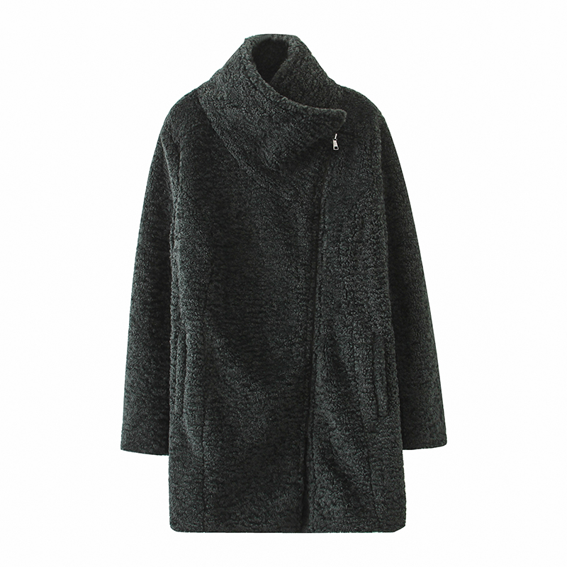 100%Polyester Women's teddy fuzzy faux fur coat