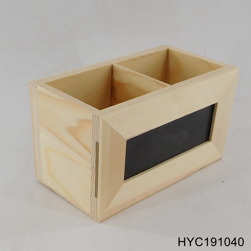 wood desktop pen holder