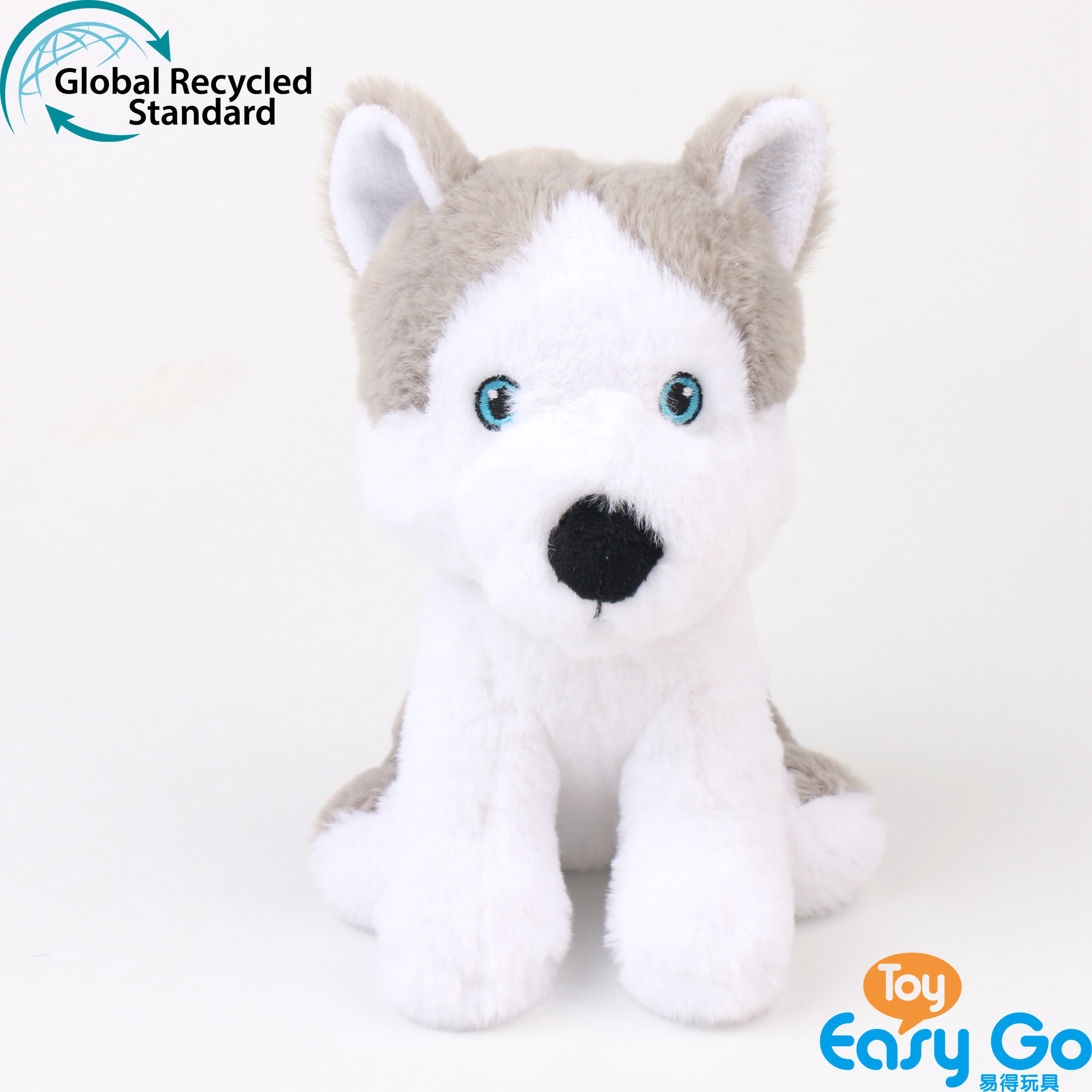 ECO-friendly 100% recycled sustainable plush soft stuffed pet dog huskie toy