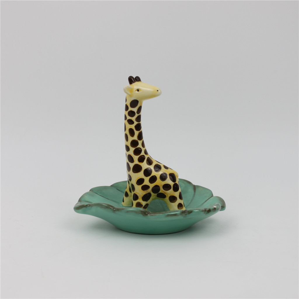 Hand-painted Ceramic Giraffe Jewelry Dish
