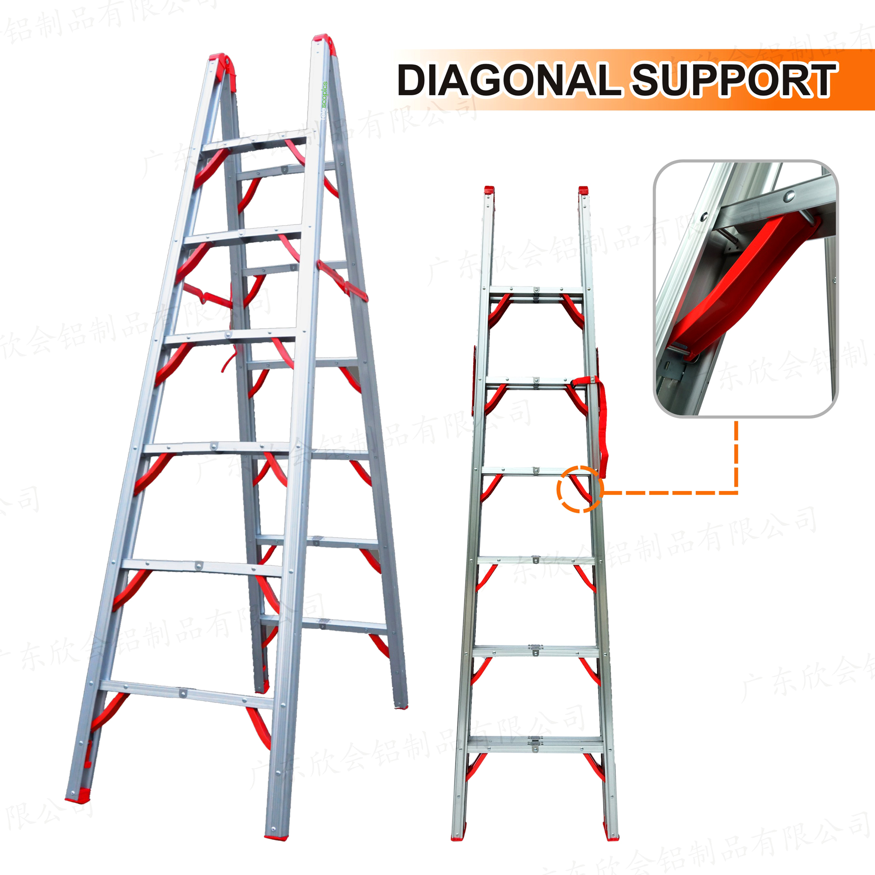 700FLD 7 ft Double sided folding step ladder (STIK)