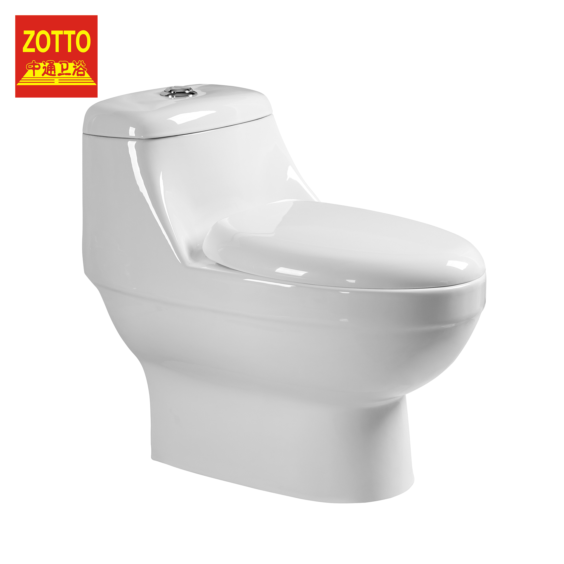 One piece S-trap toilet sanitary ware siphonic wc