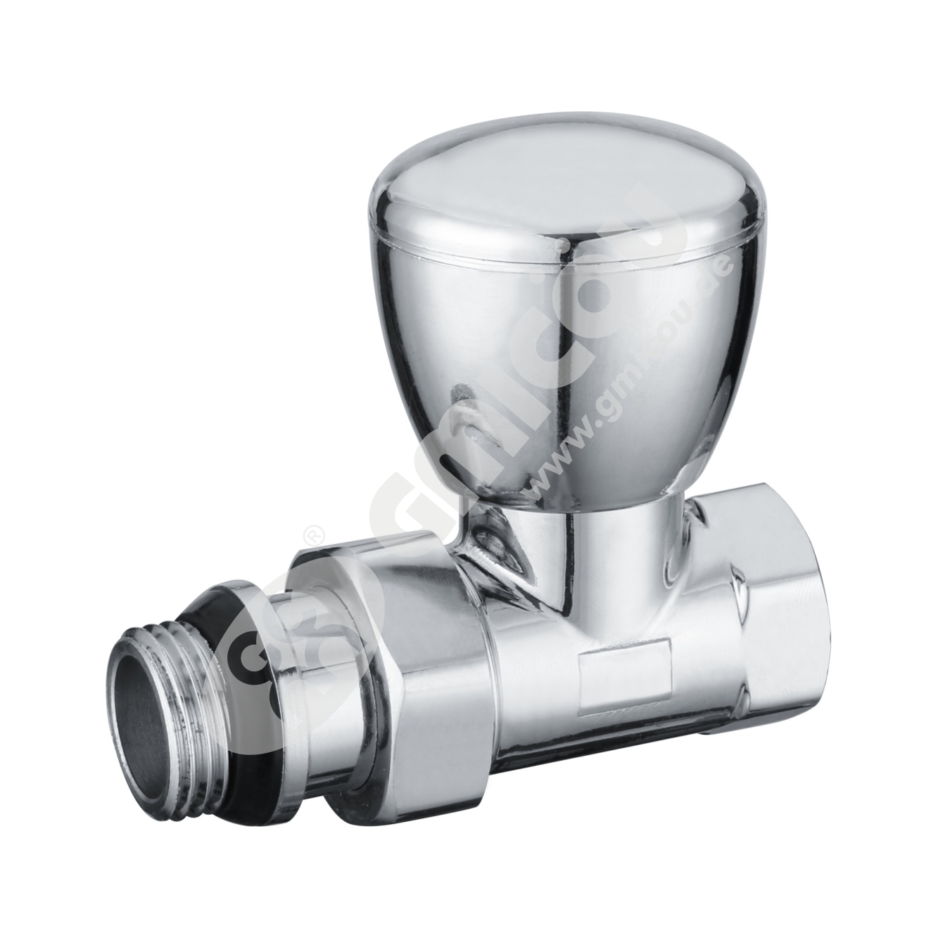 Polished straight thermostatic valve with female thread