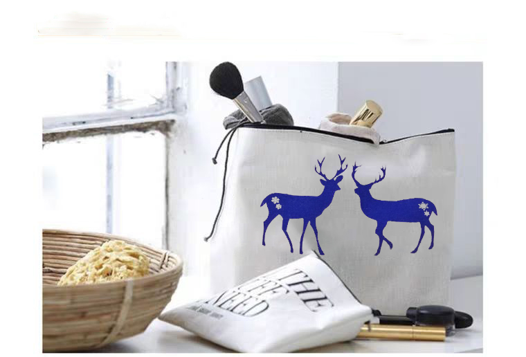 100% cotton canvas printing cosmetic bag，pouch