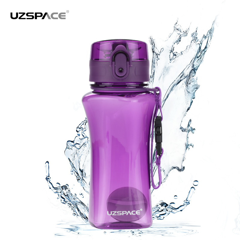UZSPACE 350ml Tritan Plastic Water Bottle with 1-click open lid,BPA free, Leakproof, no smell