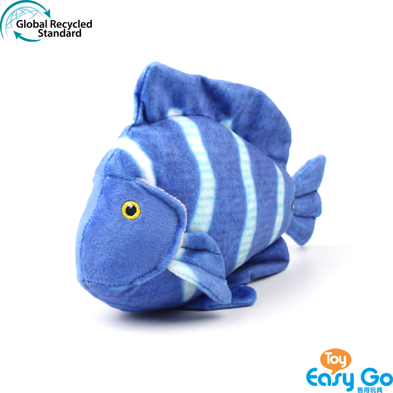 ECO-friendly 100% recycled sustainable plush soft stuffed sea animal blue surgeonfish acanthurus coeruleus toy