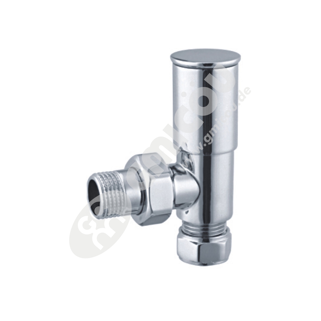 Polished angle thermostatic valve with female thread