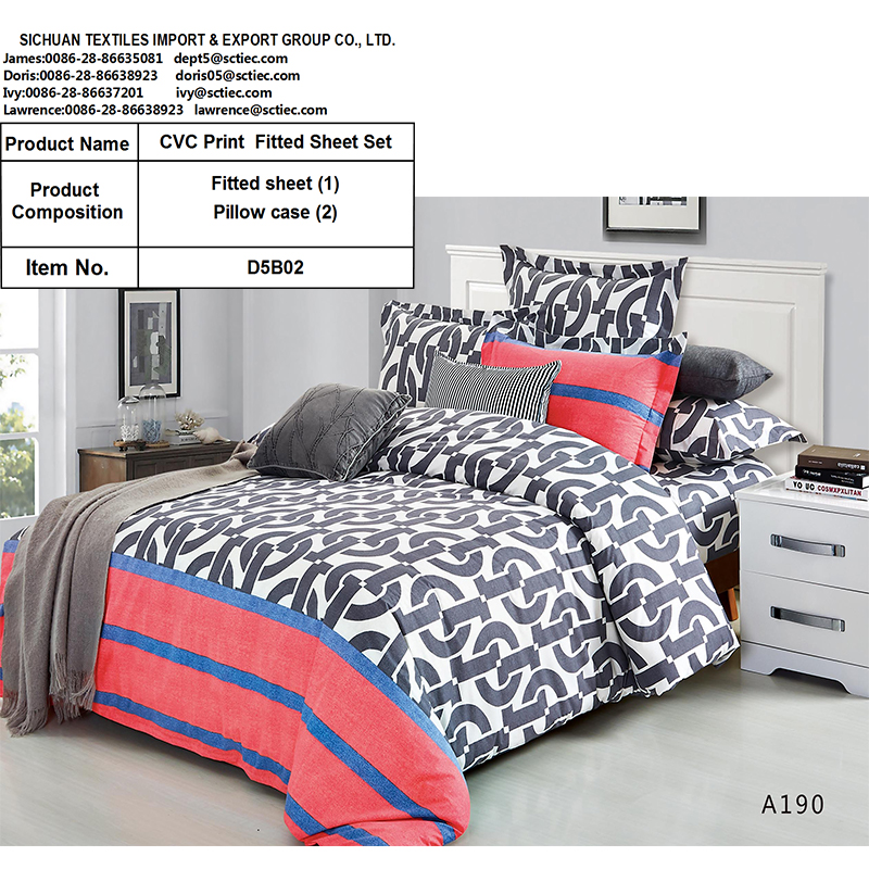 CVC Print Fitted Sheet Set