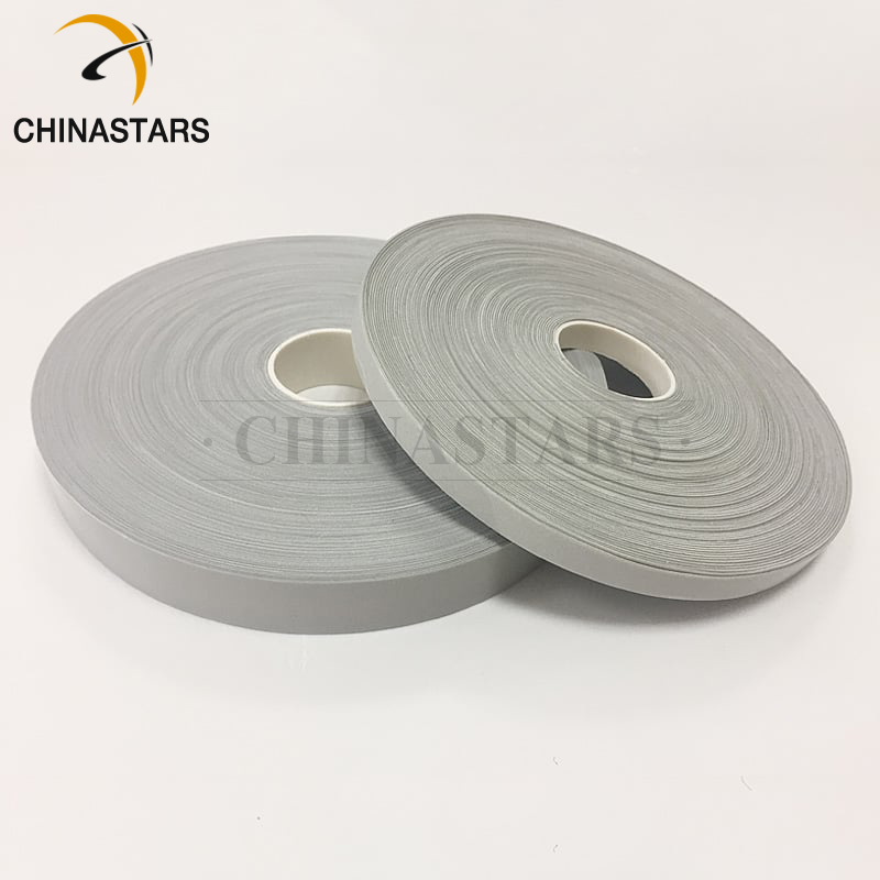Wholesale silver single sided high reflective piping binding tape spandex stretchable fabric sew on for clothing