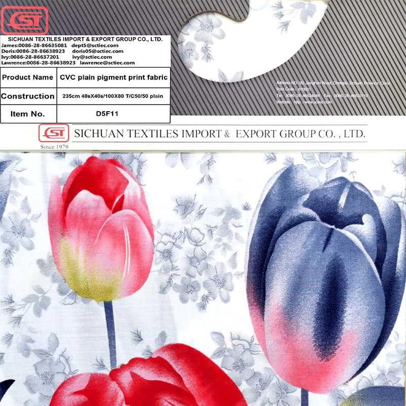 Cotton/Poly Plain pigment Print fabric