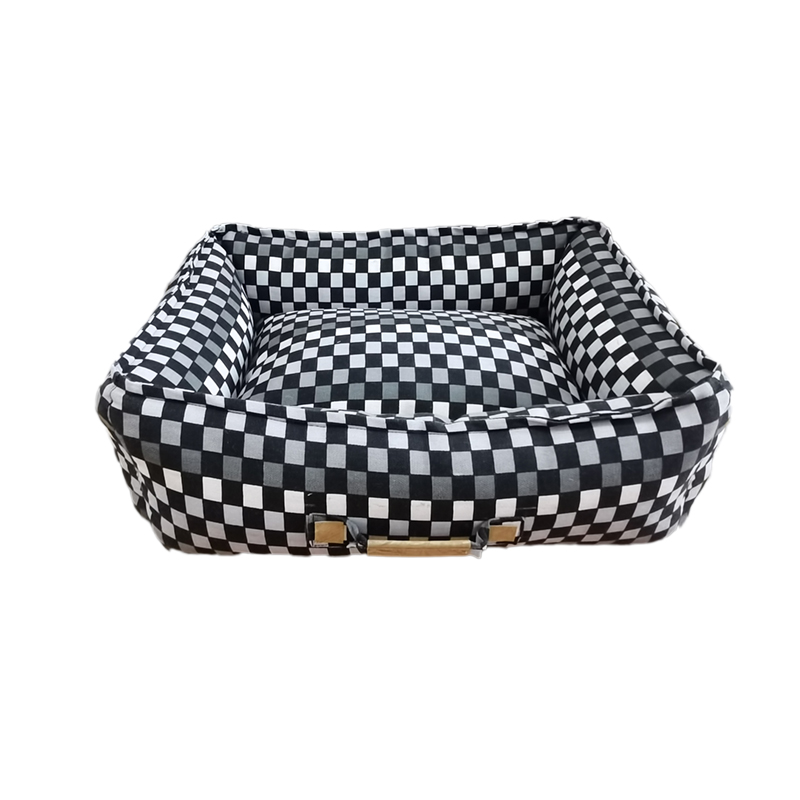2020 new black and white denim pet cat dog square bed