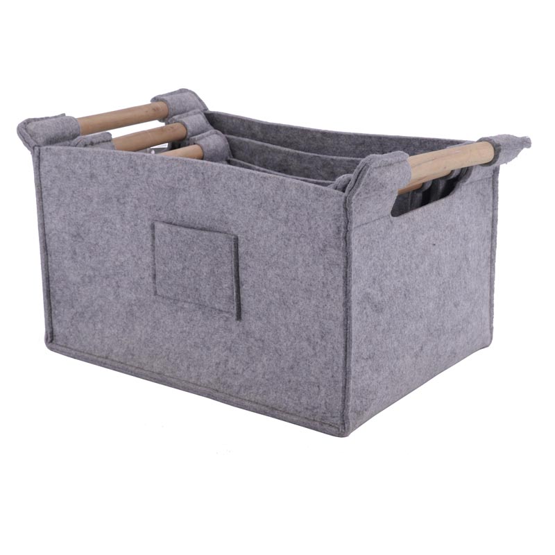 Storage basket, felt basket, felt weaving basket, basket with PU handle