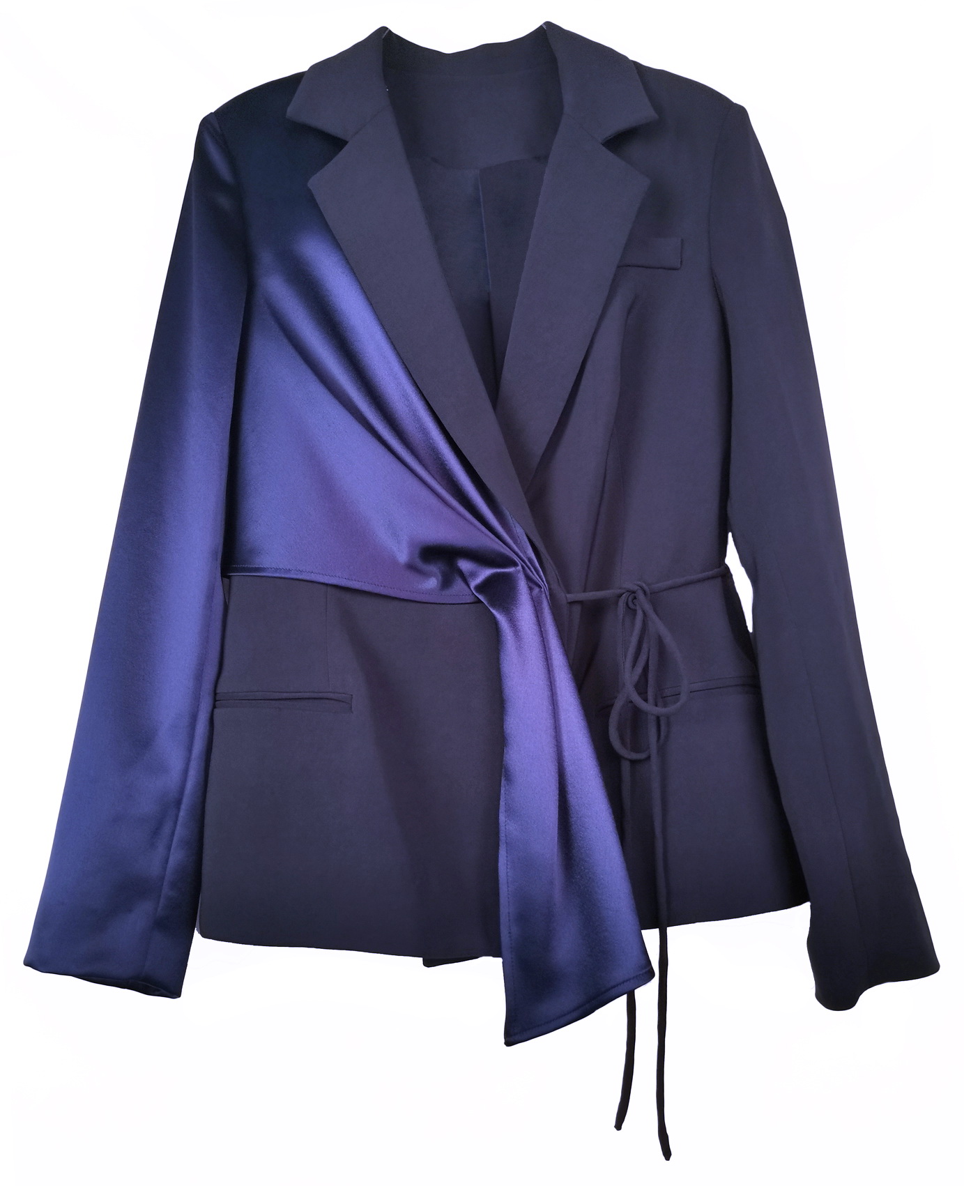ladies' Stretch-Crepe Belted Blazer