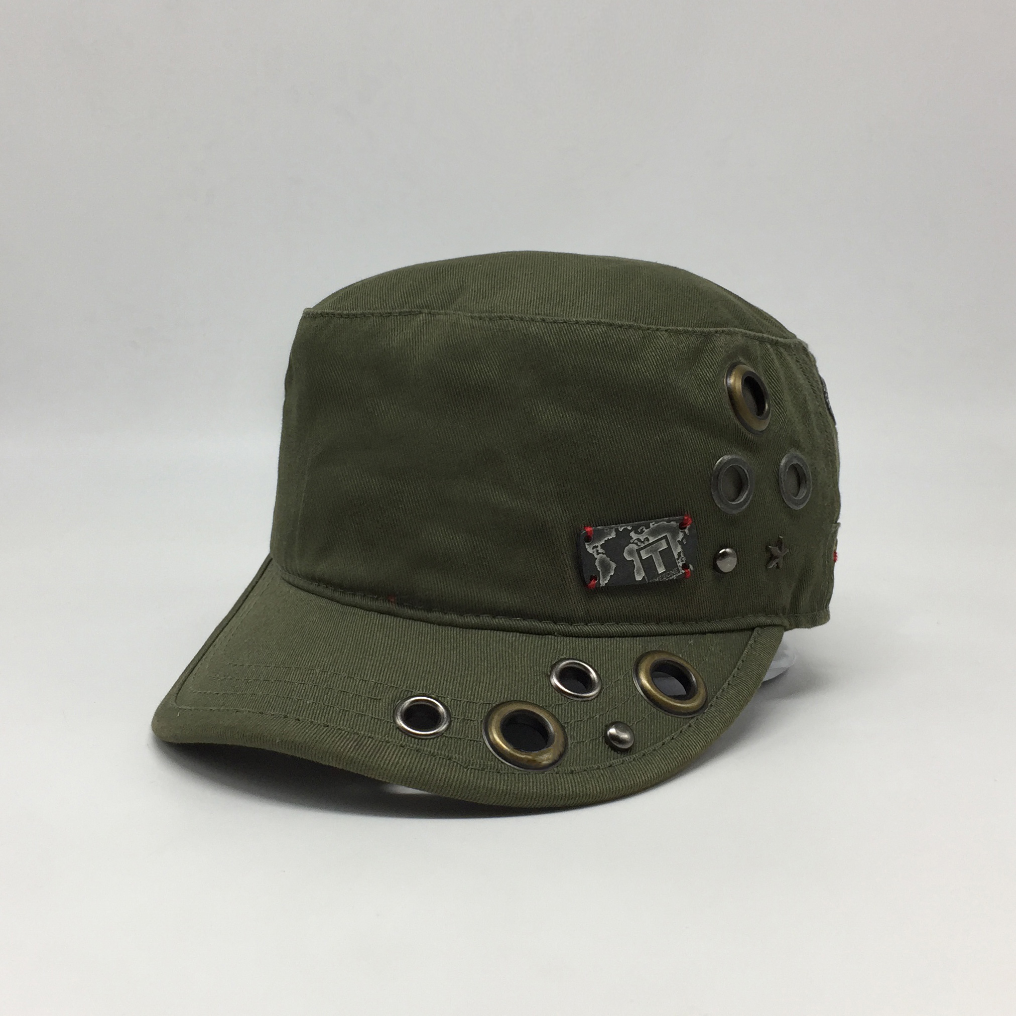 Flat top breathable stylish military hat
