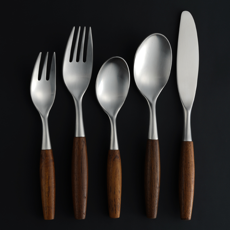 Flatware Set 24 Piece 18/10 Stainless Steel Silverware Set Service for 6 Heavy Duty Utensils Tableware Sets with Wood Handle Fork Spoon Knife Tableware Sets for Home,Party，Restaurant