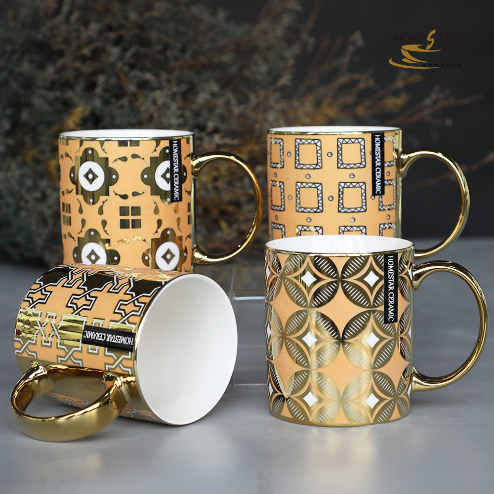 12oz can shape gold electroplate mug