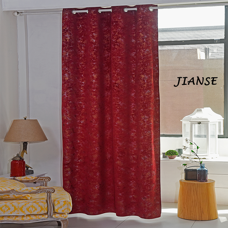 CURTAIN B7251 Blackout gilding printed velvet window curtains for the living room modern