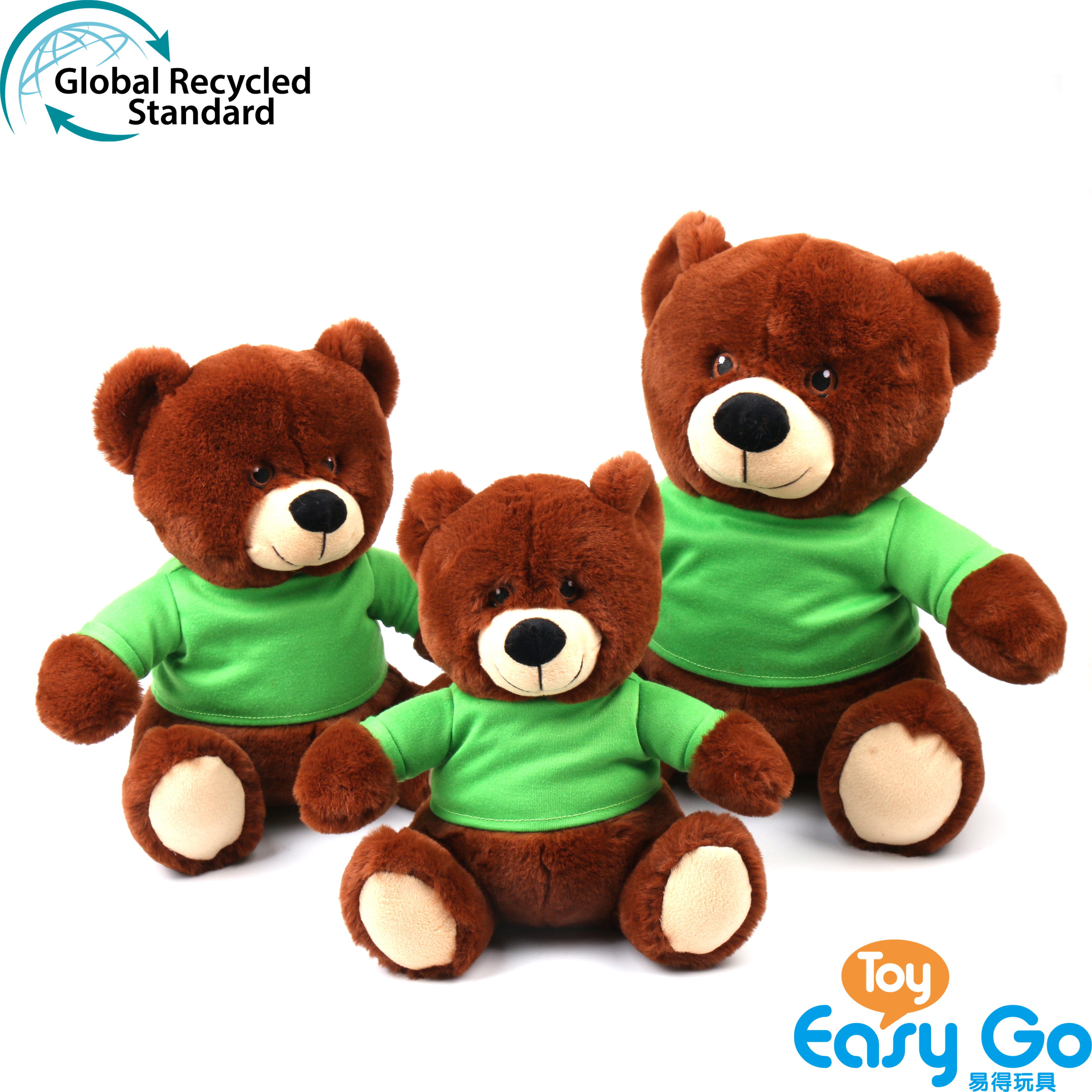 ECO-friendly 100% recycled sustainable plush soft stuffed T-shirt teddy bear