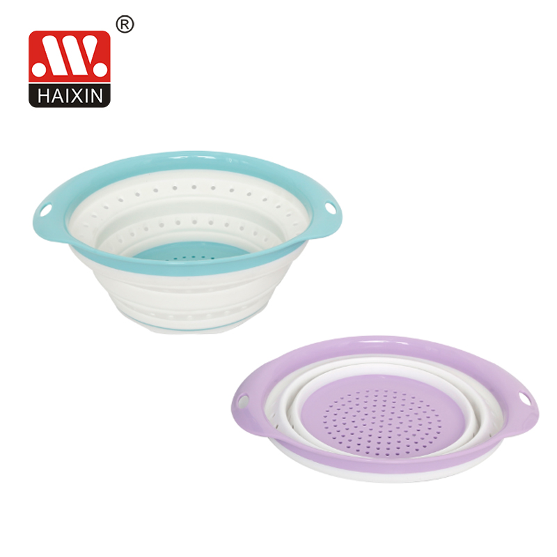 Plastic large Colander w/handle kitchen washing vegetable basket
