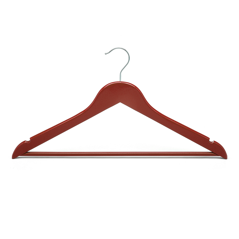Cherry Wooden Suit Hanger with Pants Bar