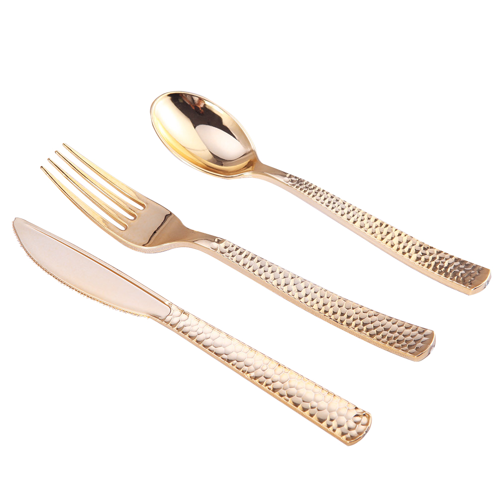 6500 Disposable plastic cutlery （ gold）