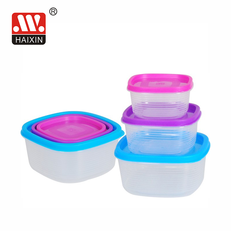 Haixin plastic food container set bpa free item food container box 3PCS( 0.22L/0.33L/0.65L)