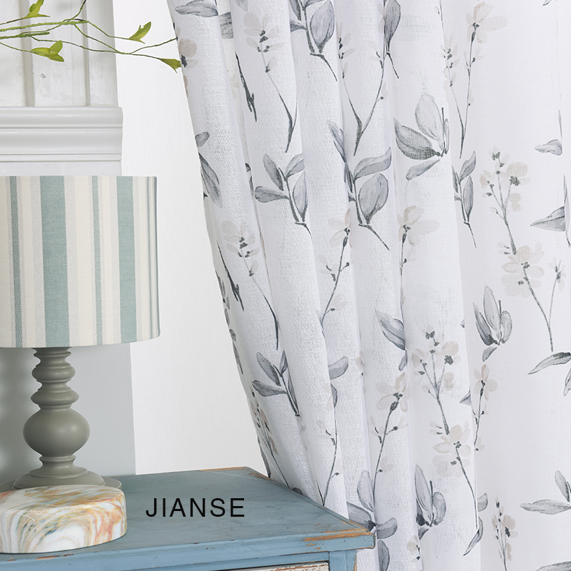 CURTAIN A3935 linen look printing blackout for hot sale bedroom home window luxcy curtain manufacture