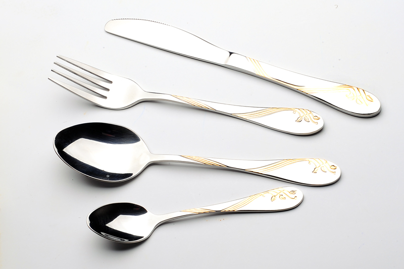 Half golden cutlery