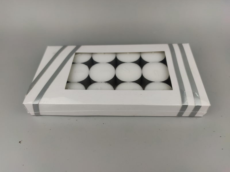 S/18 8hrs white tealights in aluminium cup
