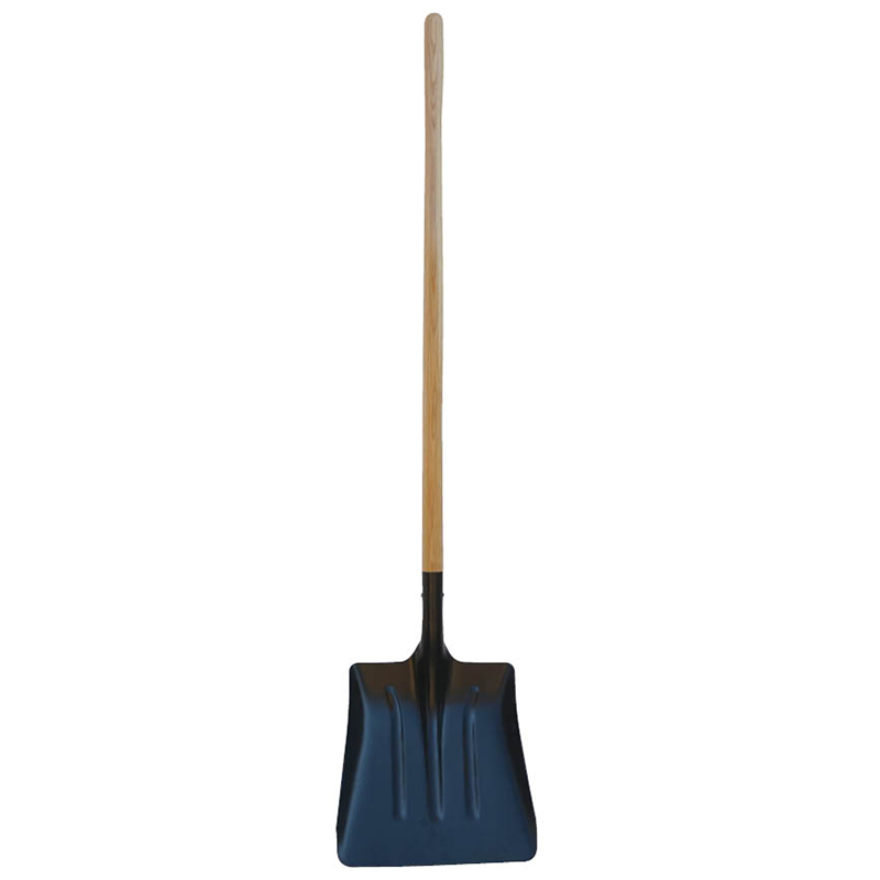 Wood handle shovel