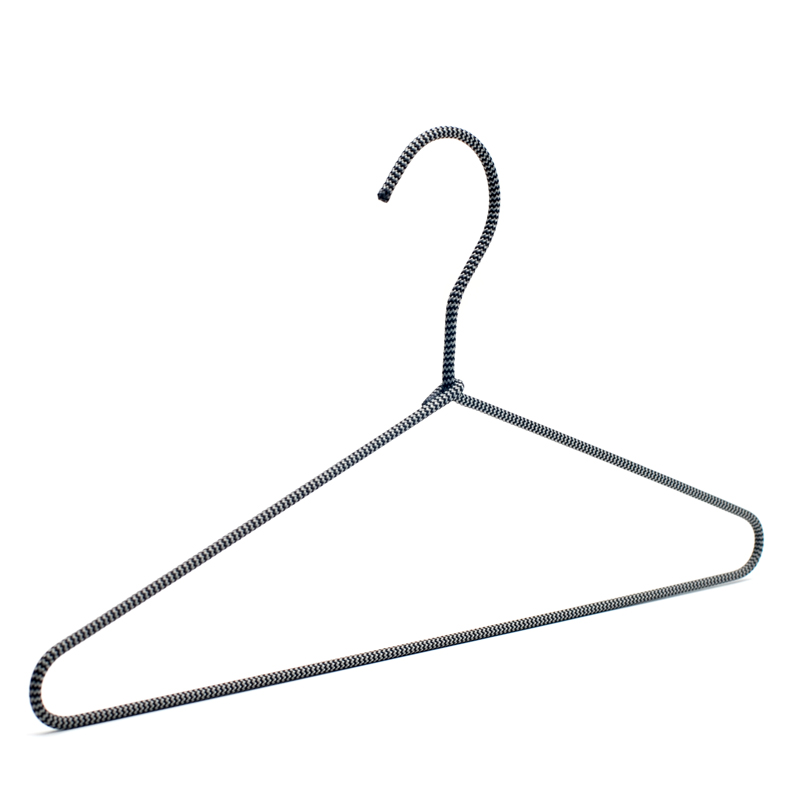 Anti-slip metal hanger with rope coated wire hanger clothing hanger