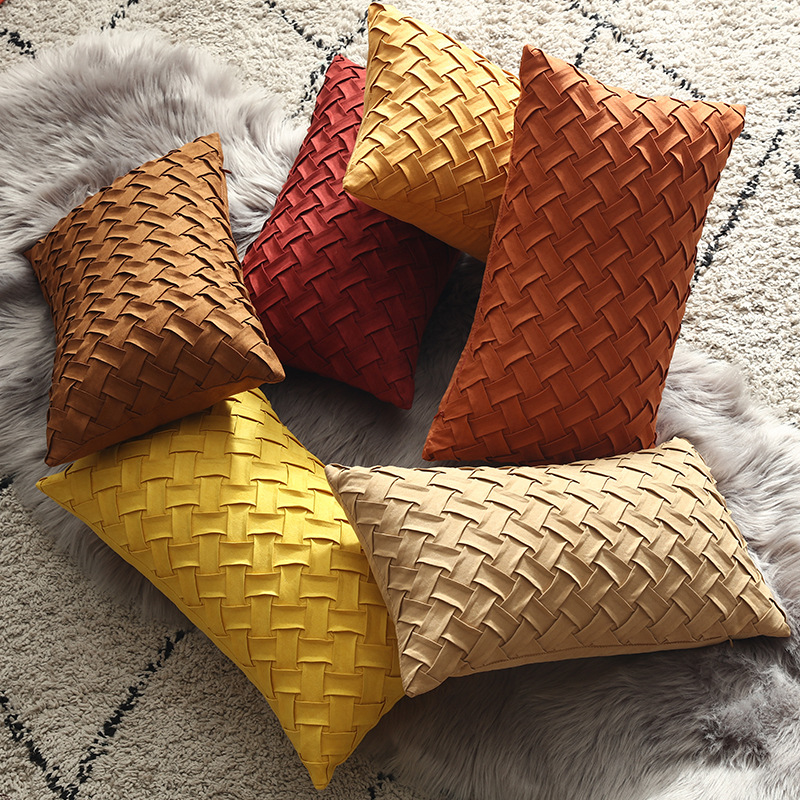 CUSHION D002 Modern desgin Hand-woven pillow Round Cushion cover Decorative Pillow 30X50CM