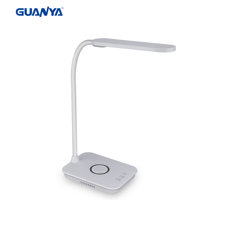 LED Eye-Caring Foldable Table Lamp, Dimmable Office Lamp with USB socket with Qi certificate