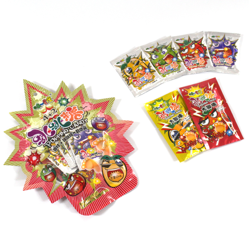 50g foot shape lollipop with popping candy(WY003)