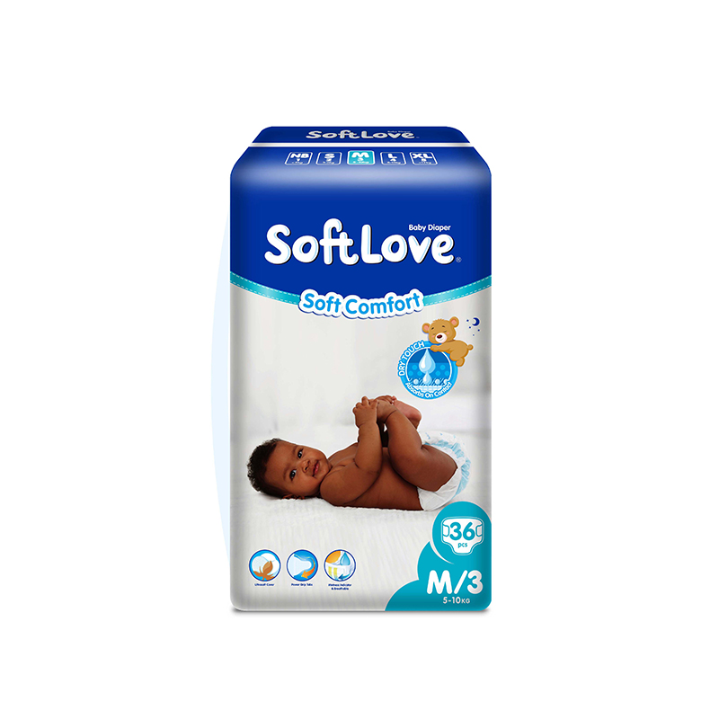 SoftLove baby nappies breathable M size 36pcs