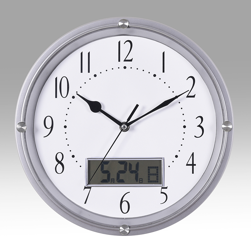 Modern wall clock with LCD