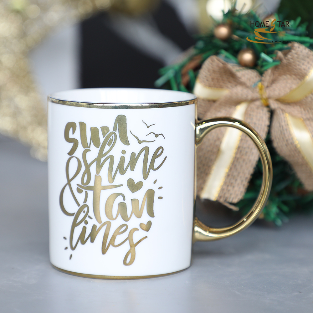 12oz can shape gold electroplate mug