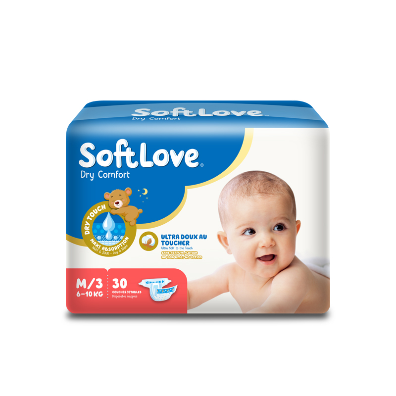 Softlove Dry Comfort Baby Diaper Medium Size 30pcs