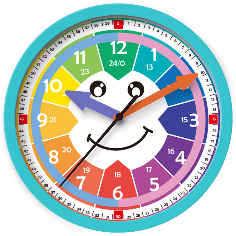 12 Inch Cheap Light Blue Framed Plastic Wall Clock for School Home Office Decoration