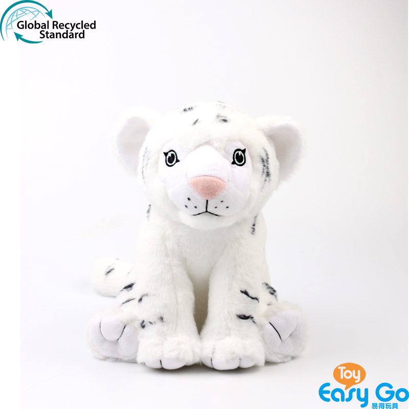 ECO-friendly 100% recycled sustainable plush soft stuffed wild animal white tiger toy